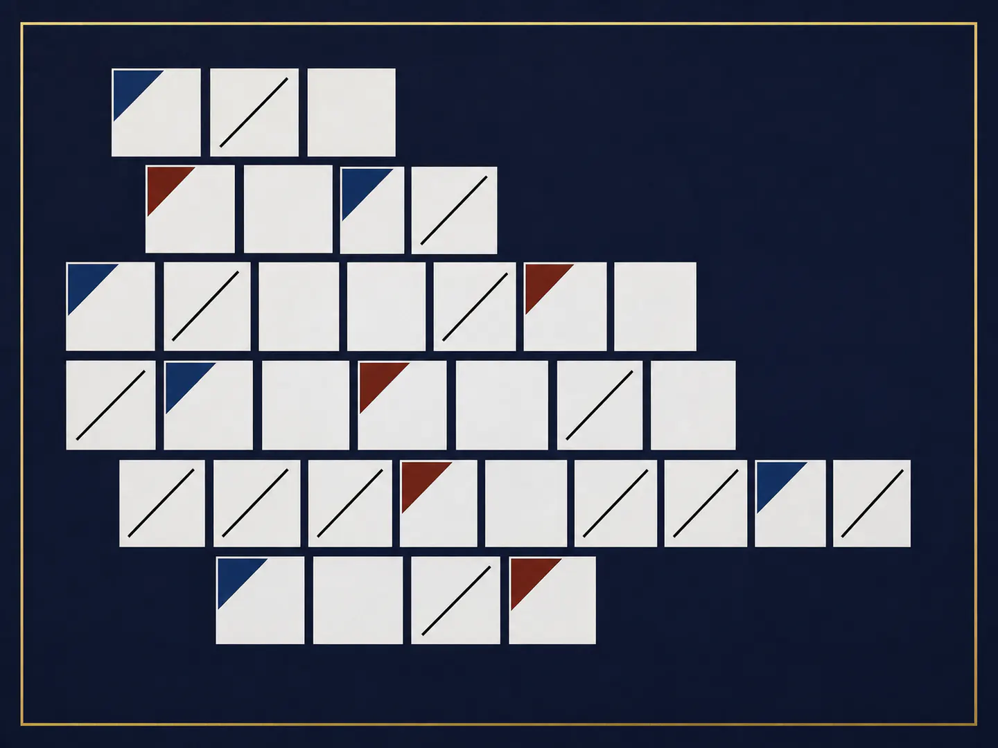 An endorsement matrix where non-applicable cells remain visible with a diagonal strike